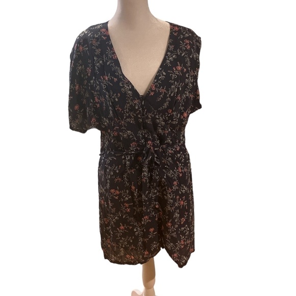 NWT Paige Cherelle Floral Print Minidress In Dark Ink Blue - Picture 2 of 4
